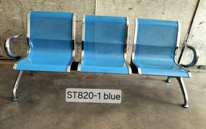 3 Seater Blue Waiting Bench - main view