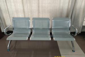 3 Seater Silver Waiting Bench - main view