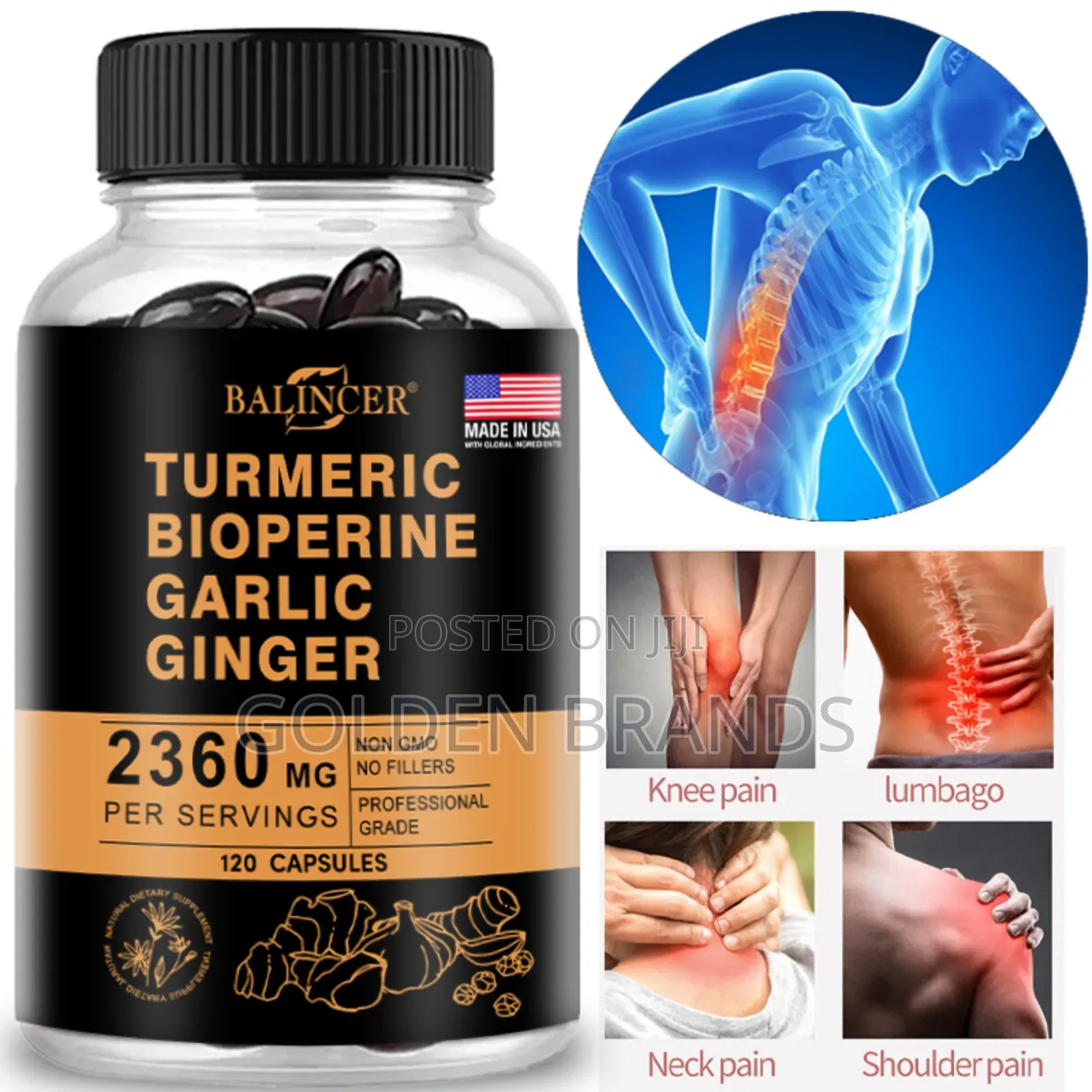 Curcumin Inflammation Black Pepper Premium Joint Flexibility Muscle