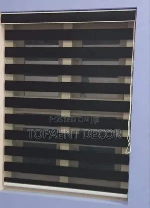 Black Comfort, Privacy And Style Combined Horizontal Office Blinds