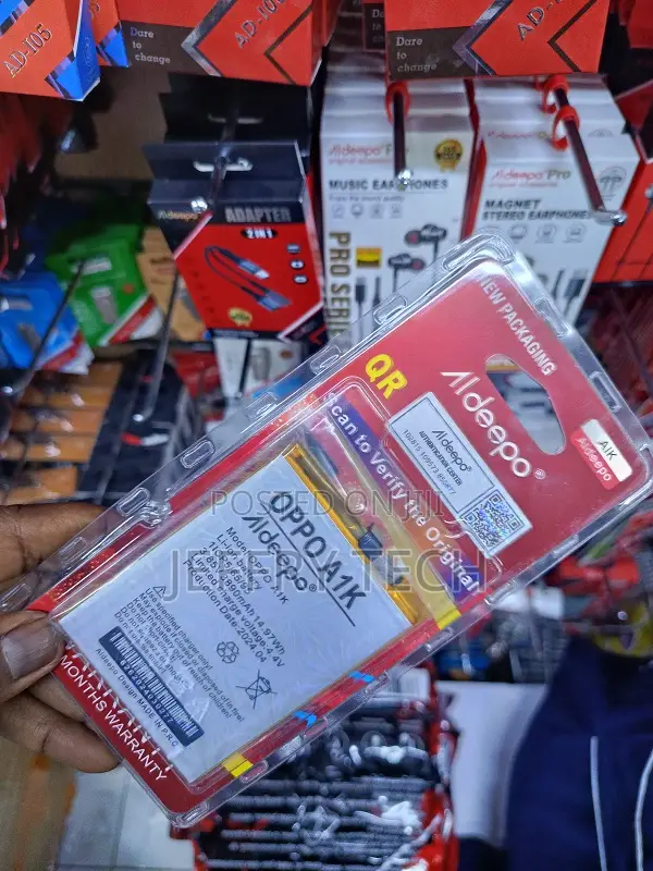Aldeepo Replacement Battery for the Oppo A1k Smartphone.