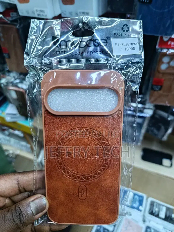 Brown Faux Leather Phone Case for a Google Pixel 9/9 Pro/10 Pro Phone