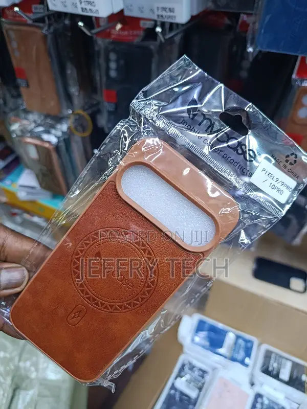 Brown Faux Leather Phone Case for a Google Pixel 9/9 Pro/10 Pro Phone