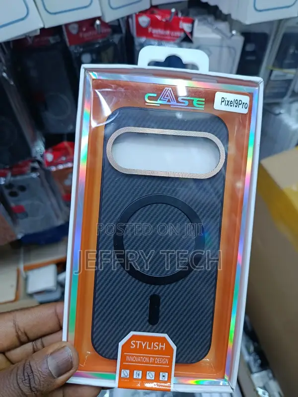 Carbon Fiber Texture Magnetic Phone Case for the Google Pixel 9 Pro.