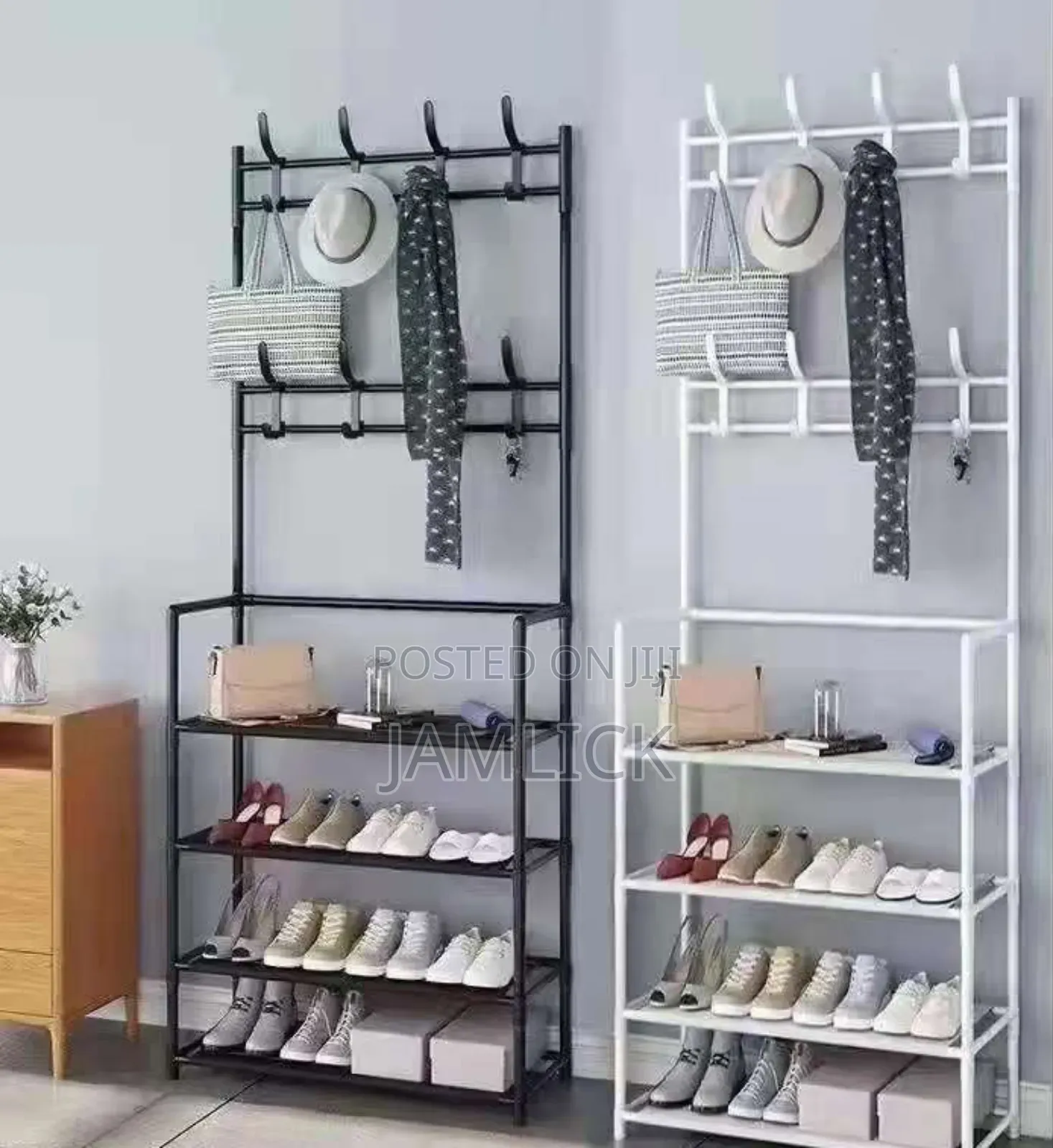 5-Layer Metallic Multipurpose Shoe, Cloth Bag Rack –Cr