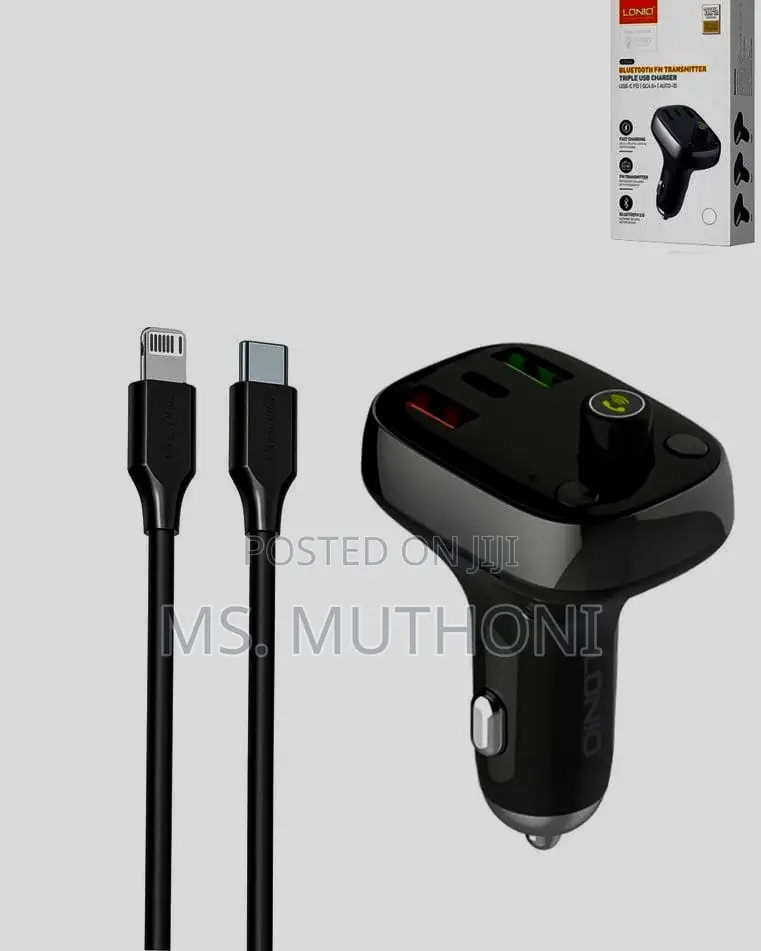 Ldnio C704q Bluetooth Fm Transmitter Triple Usb Car Charger.