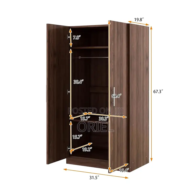 Modern Cabinet : 2-Door Modern Wooden Wardrobe Cabinet