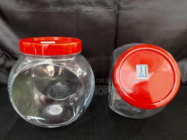 Pasabahce Storage Glass Jar With Plastic Red Lid – 1500cc (1.5ltrs) - main view
