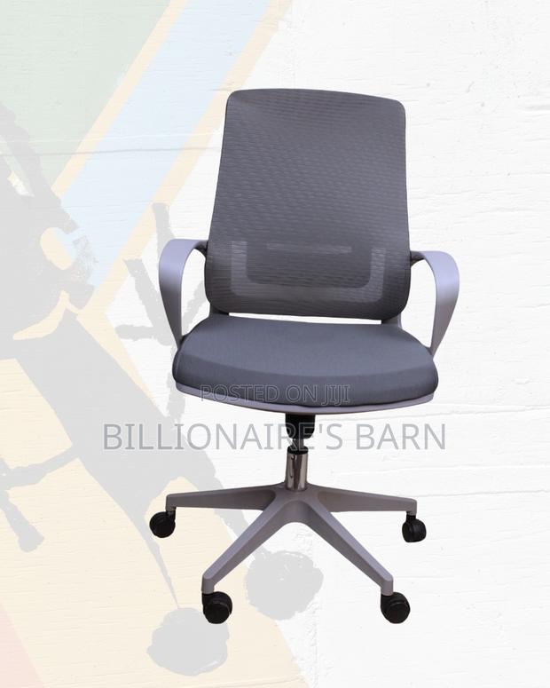 Grey Mid-Back Mesh Chair | Space-Saving Design for Compact Setups