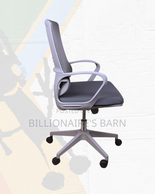 Grey Mid-Back Mesh Chair | Space-Saving Design for Compact Setups - thumbnail 3