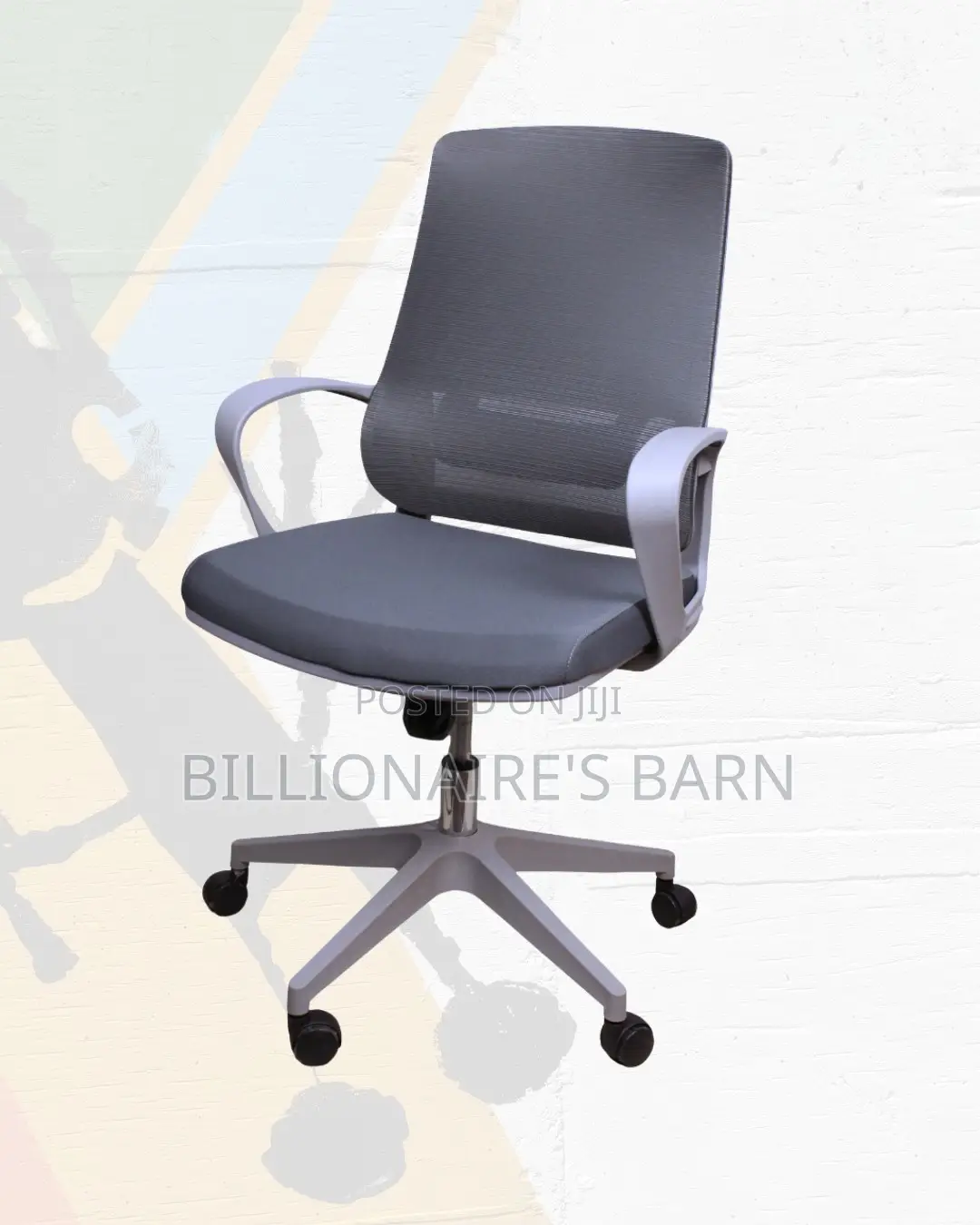 Grey Mid-Back Mesh Chair | Space-Saving Design for Compact Setups
