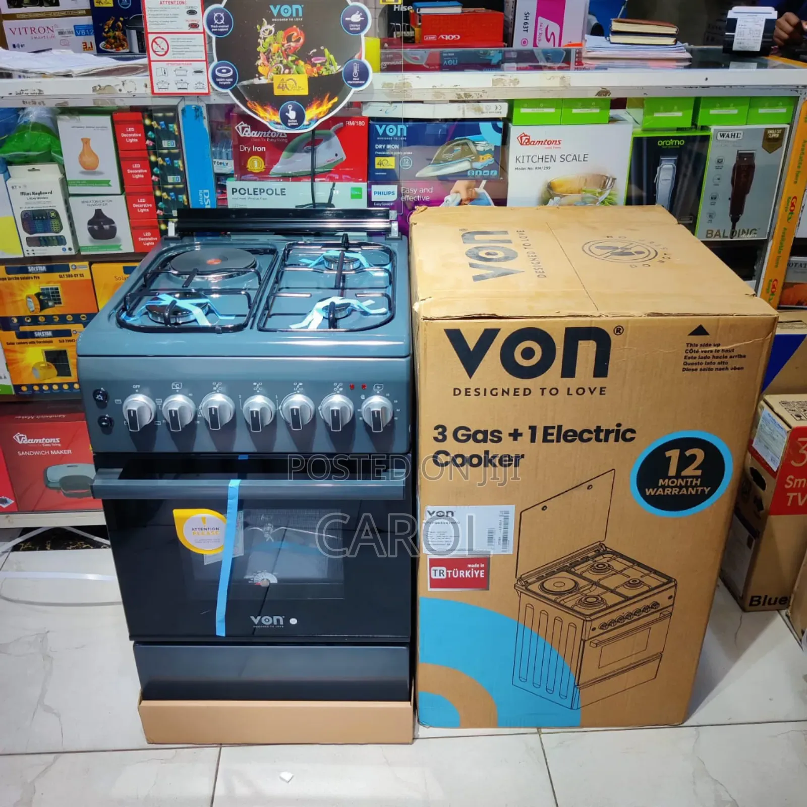 Von Standing Cooker 3g+1e 50cmx60cm Available