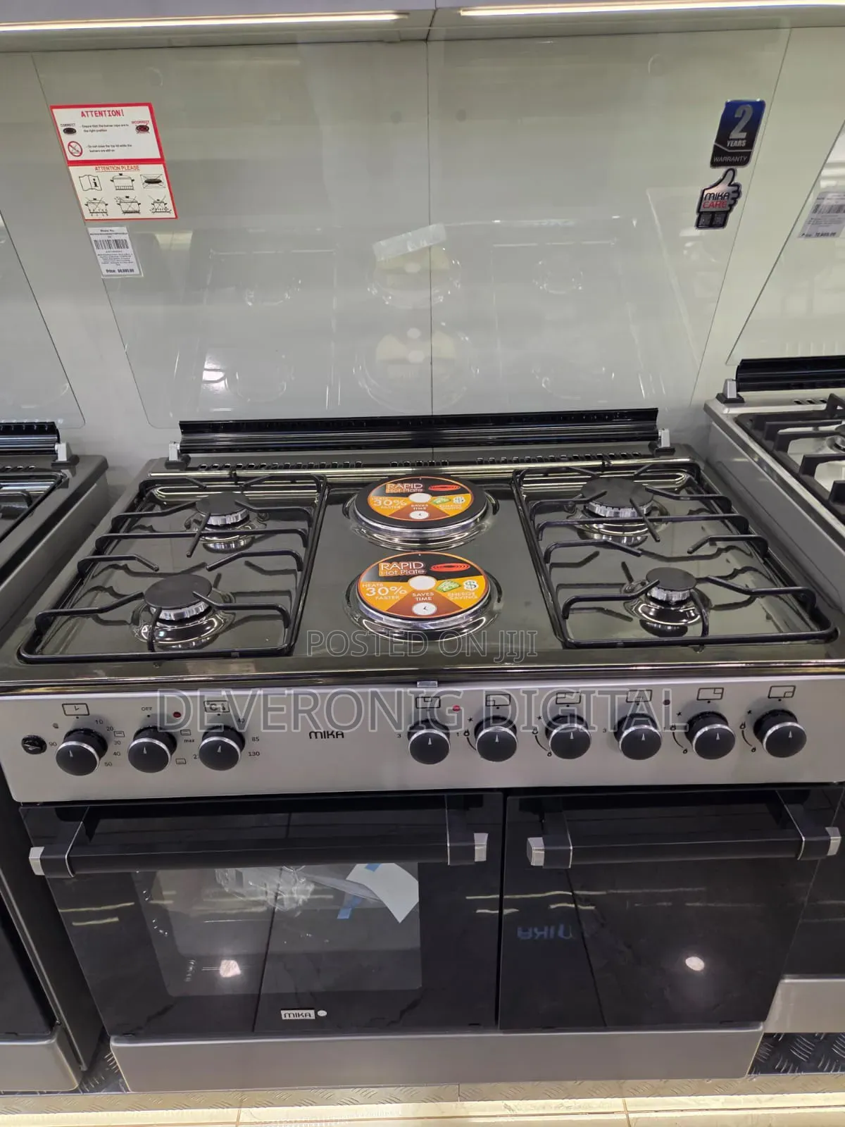 *Mika Standing Cooker, 90cm X 60cm, 4 Gas Pool Jet Burners