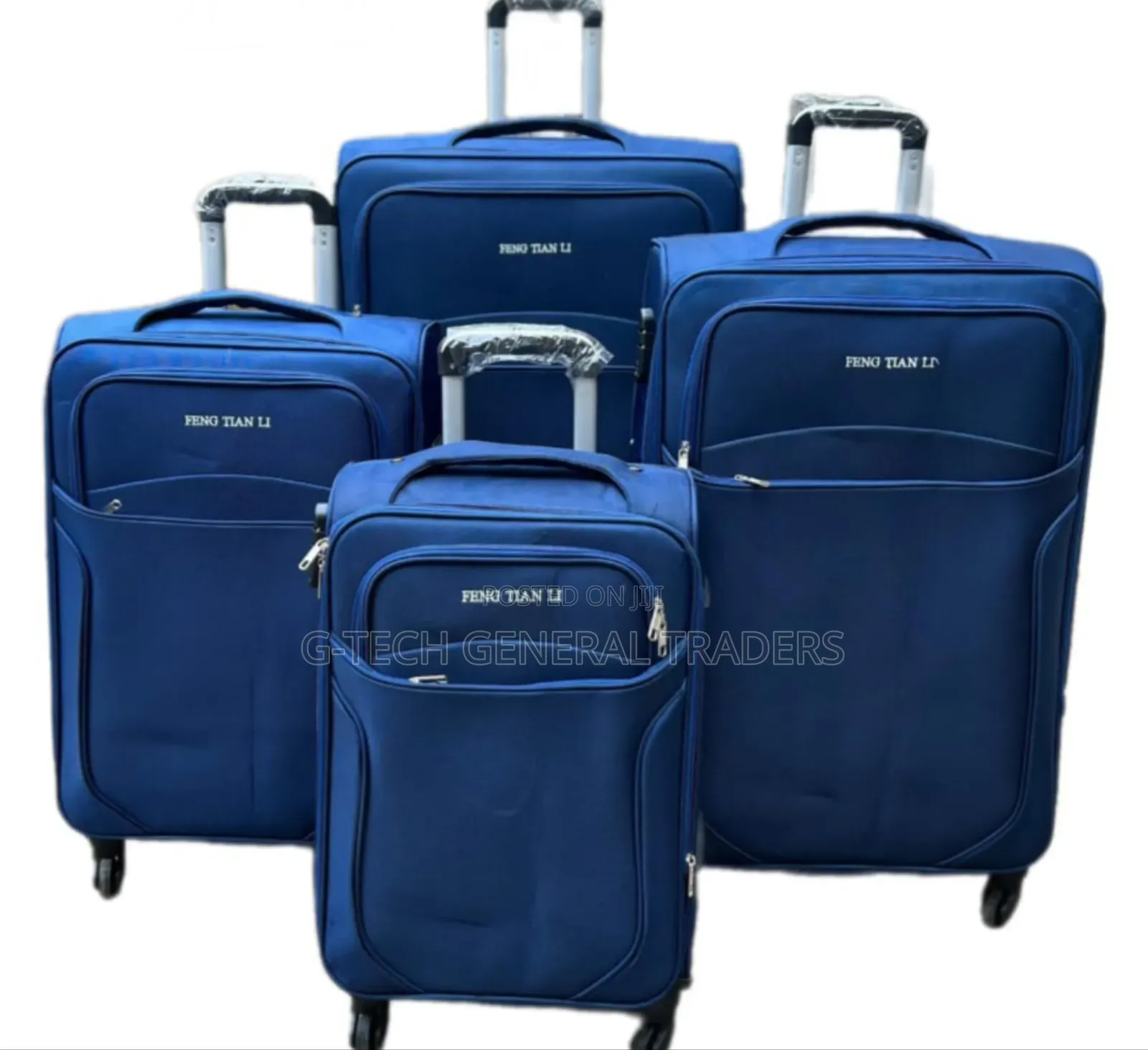 Luxurious 4in1 Fabric Double Zip Travel Suitcase