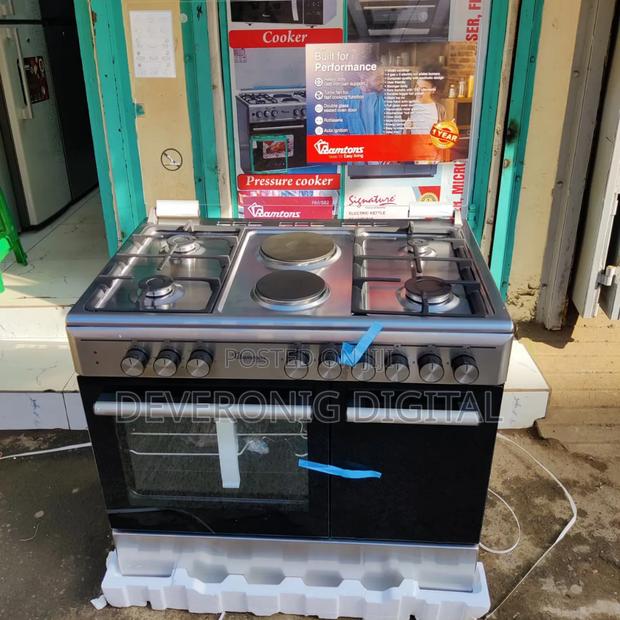 *Ramtons 4gas + 2 Electric 90x60 Inox Cooker-(Rf/498)