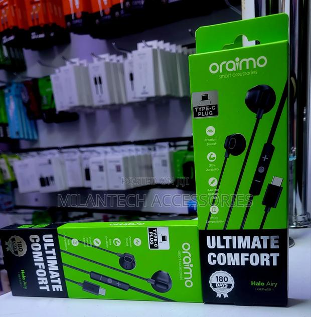 Oraimo Halo Airy Type-C Half in-Ear Wired Headphones Oep-650