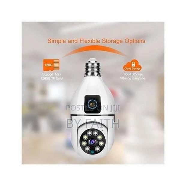 V380 Pro Dual Lens Nanny Camera Bulb Camera