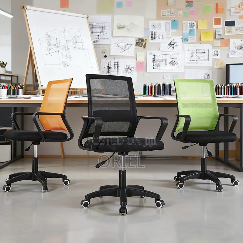 Office Chair : Fabric Mid-Back Office Staff Chair