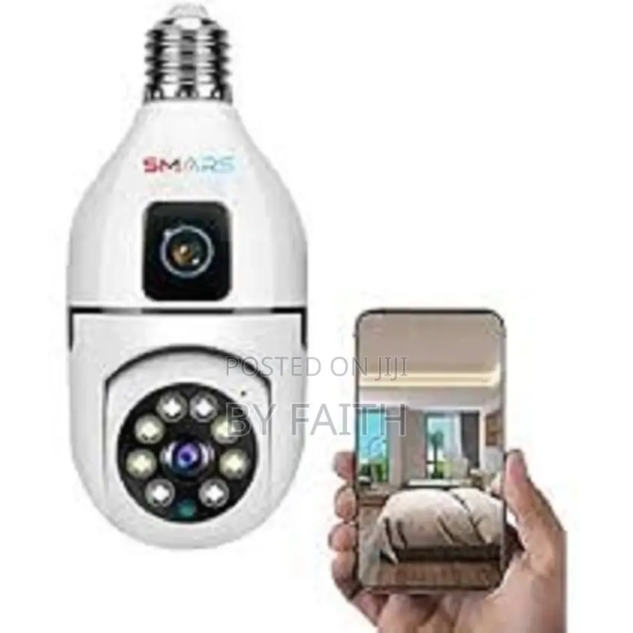 Enhanced Quality V380 Pro 2mp 1080p Full Hd Dual Lens Wifi Bulb Camera