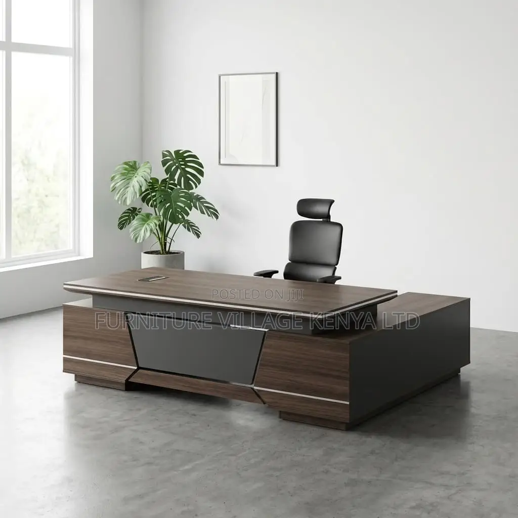 Office Table: 240cm L-shaped Executive Office Desk