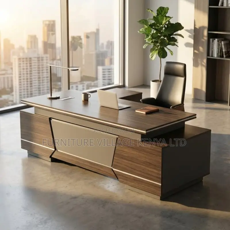 Office Table: 240cm L-shaped Executive Office Desk