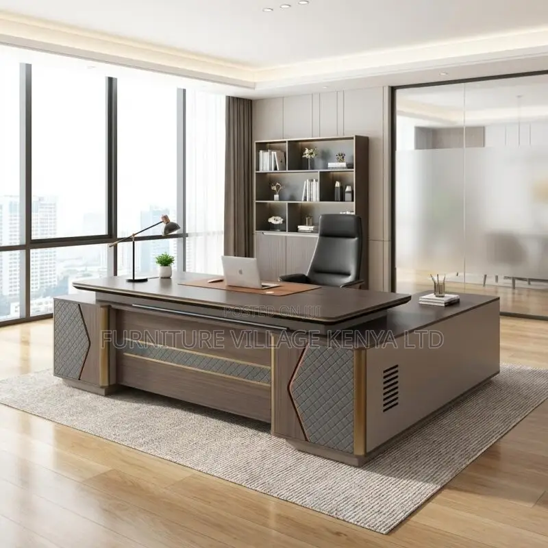 Office Table: 240cm L-shaped Executive Office Desk