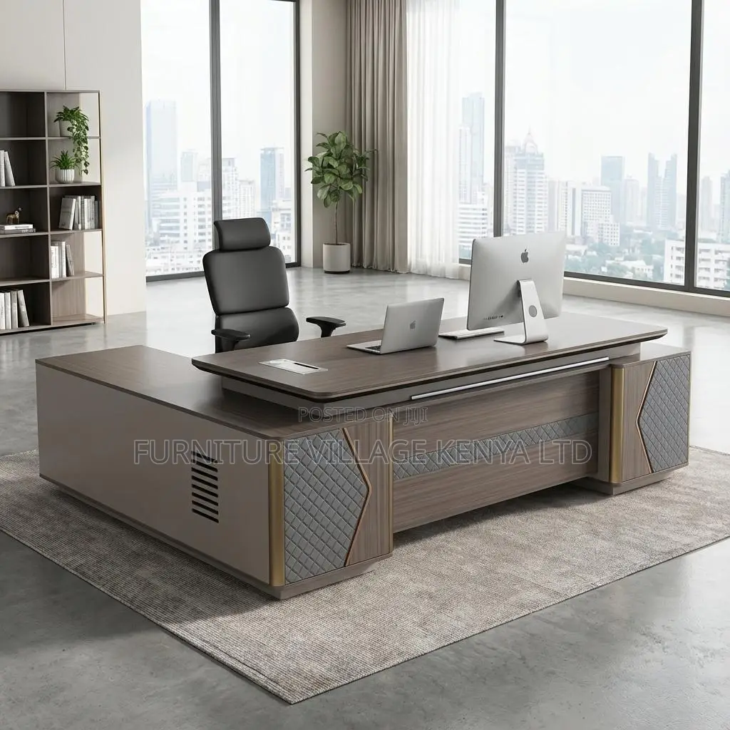 Office Table: 240cm L-shaped Executive Office Desk