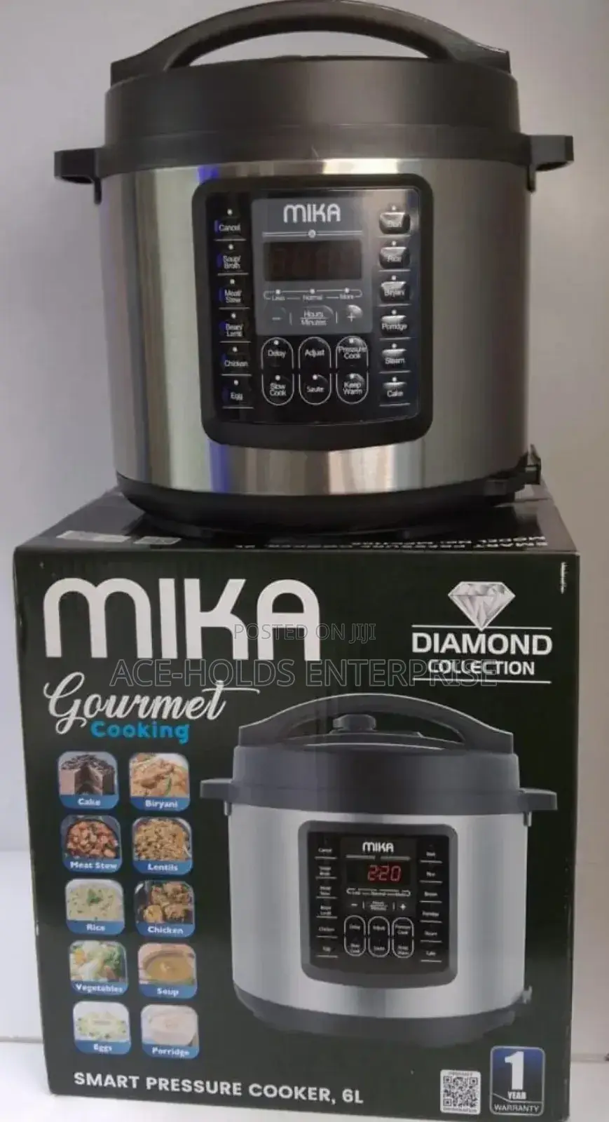 Digital Smart Mika 6 Litres Pressure Cooker - Stainless Bowl