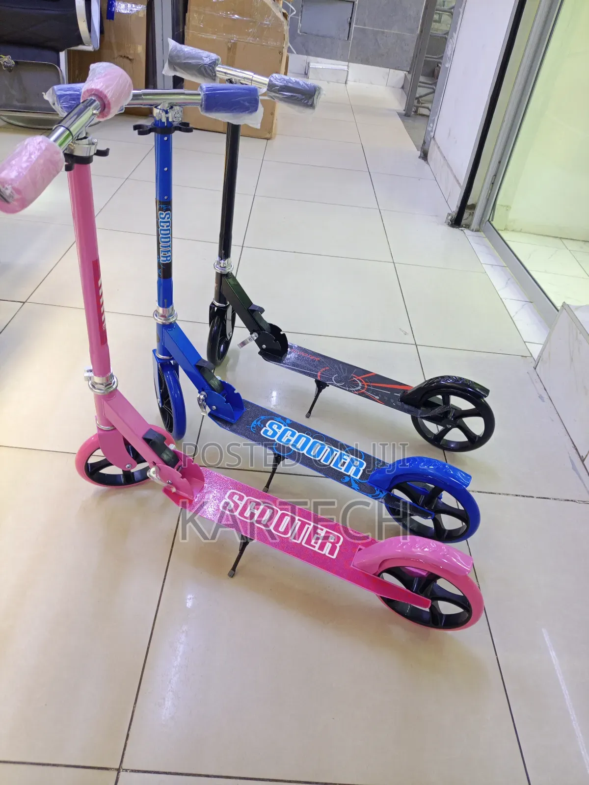 Two-Wheel Folding Kick Scooter -Blue, Black, Pink