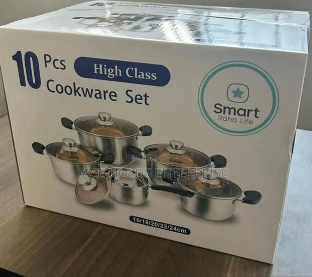 Jp Smart Raha 10pcs Stainless Cookware Sufurias/ Glass Lids