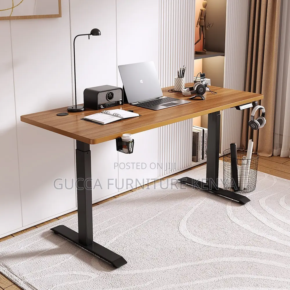 Brown Motorized Electric Standing Desk