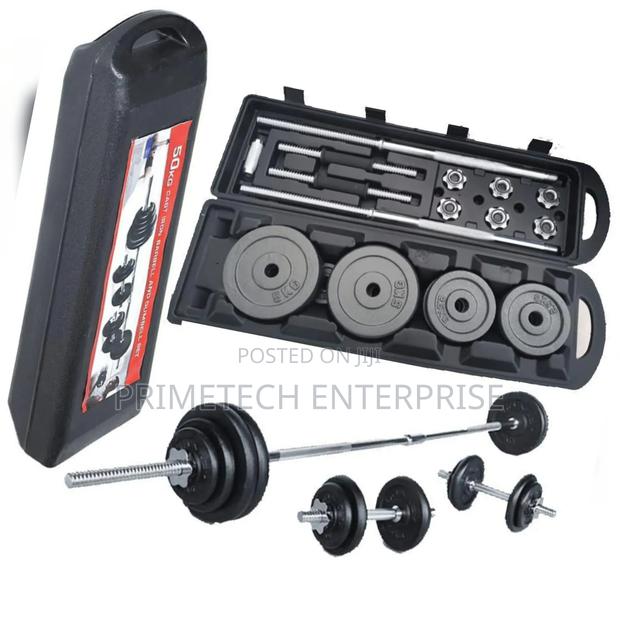 Solid Chrome Dumbells 50kg - main view