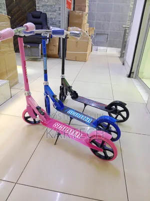 Adjustable Two-Wheel Folding Scooter - (Black, Pink, Blue)