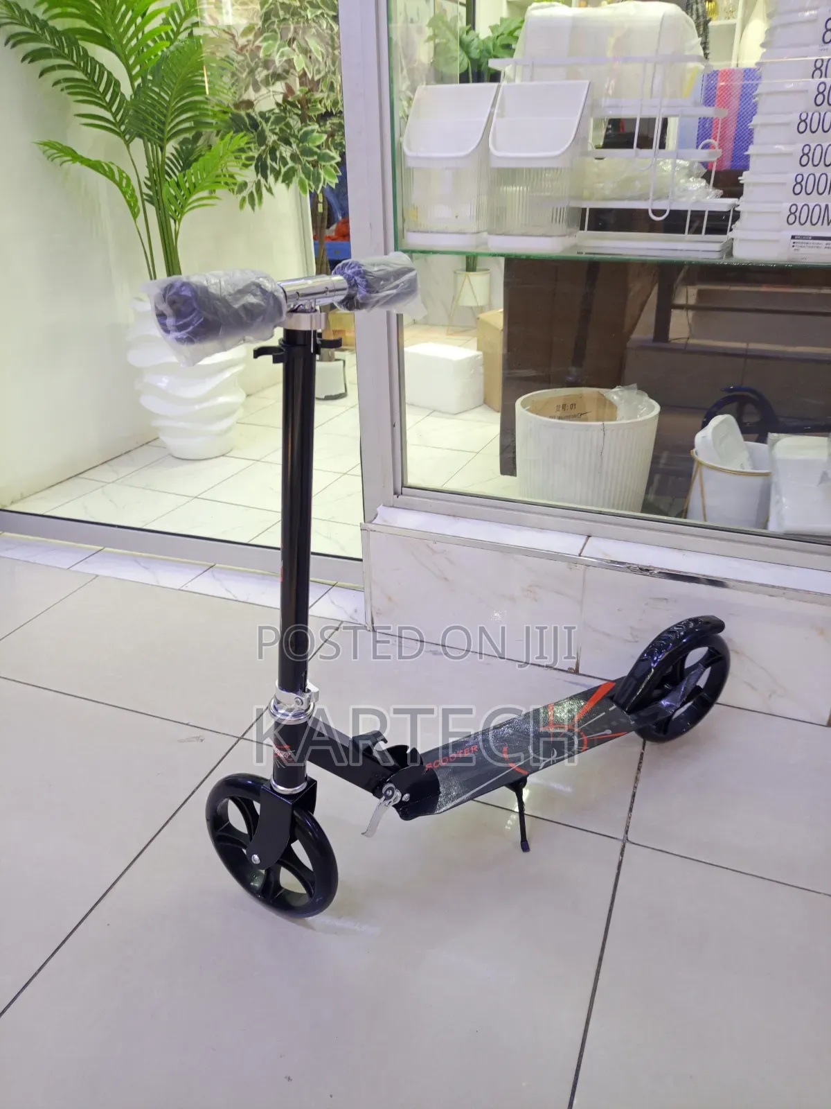 Black Adjustable Two-Wheel Folding Kick Scooter