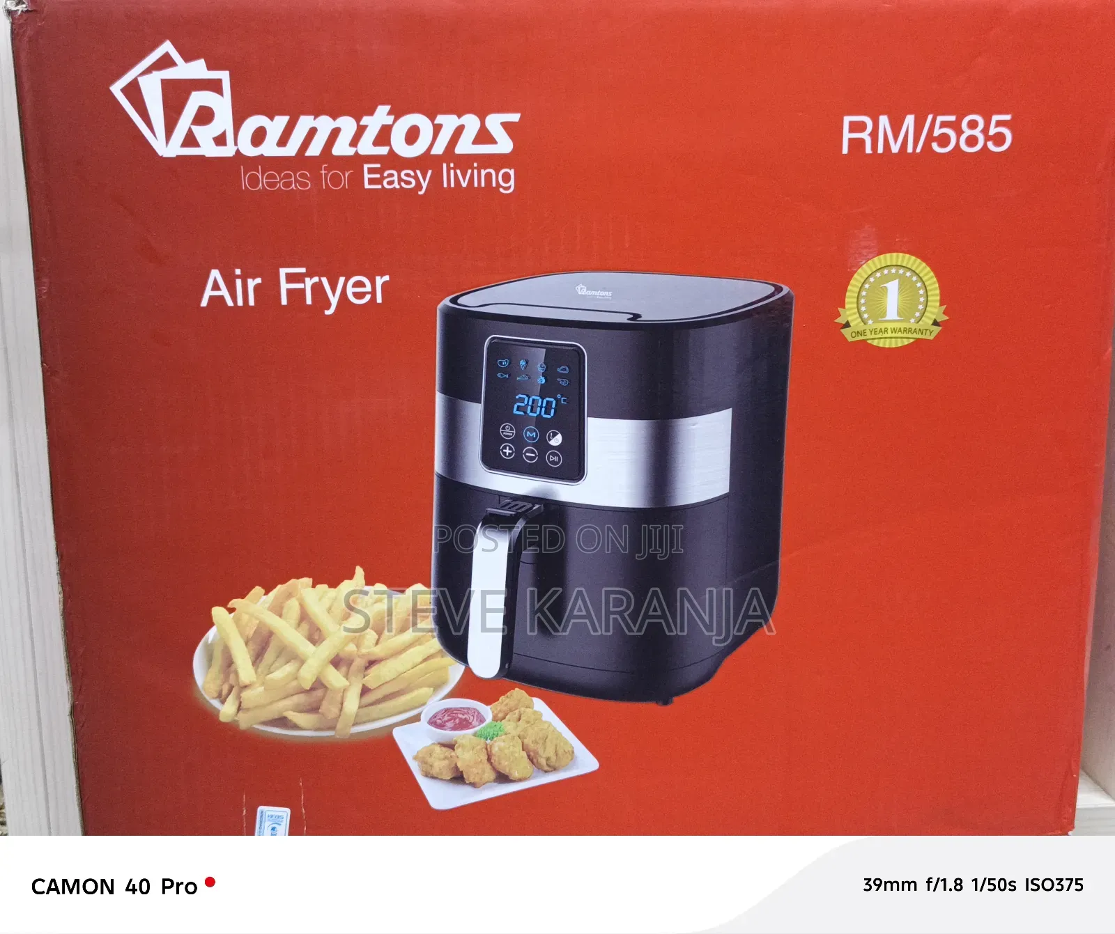 Ramtons Air Fryer 3l Basket and 4l Drawer