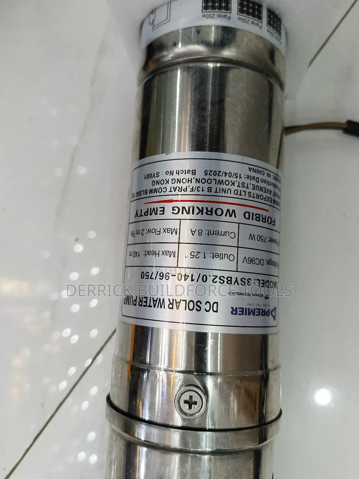 Premier 96v 750w 140m Dc Submersible Pump