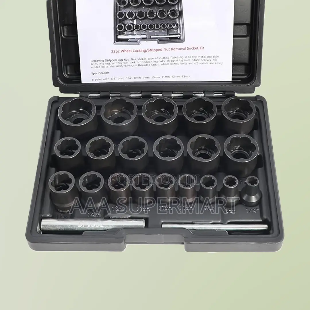 Tq82077 22 Pcs Jumbo Nut & Bolt Extractor Set