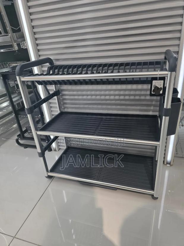Premium 3-Tier Aluminium Dish Drainer – Av - main view