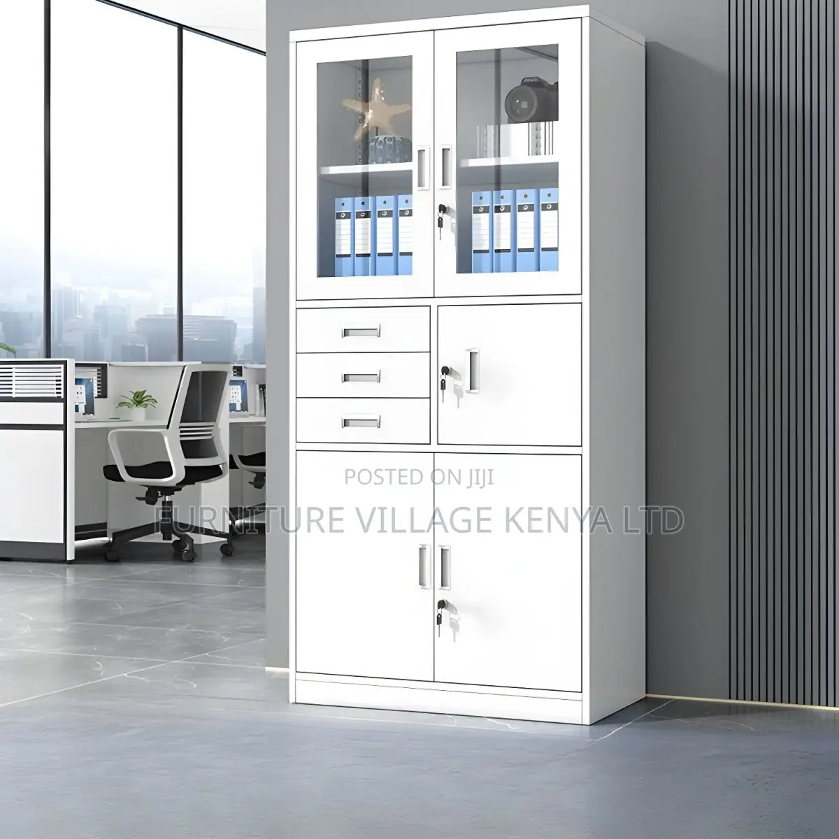 Storage Cabinets: 2-door Metallic File Cabinet With Safe
