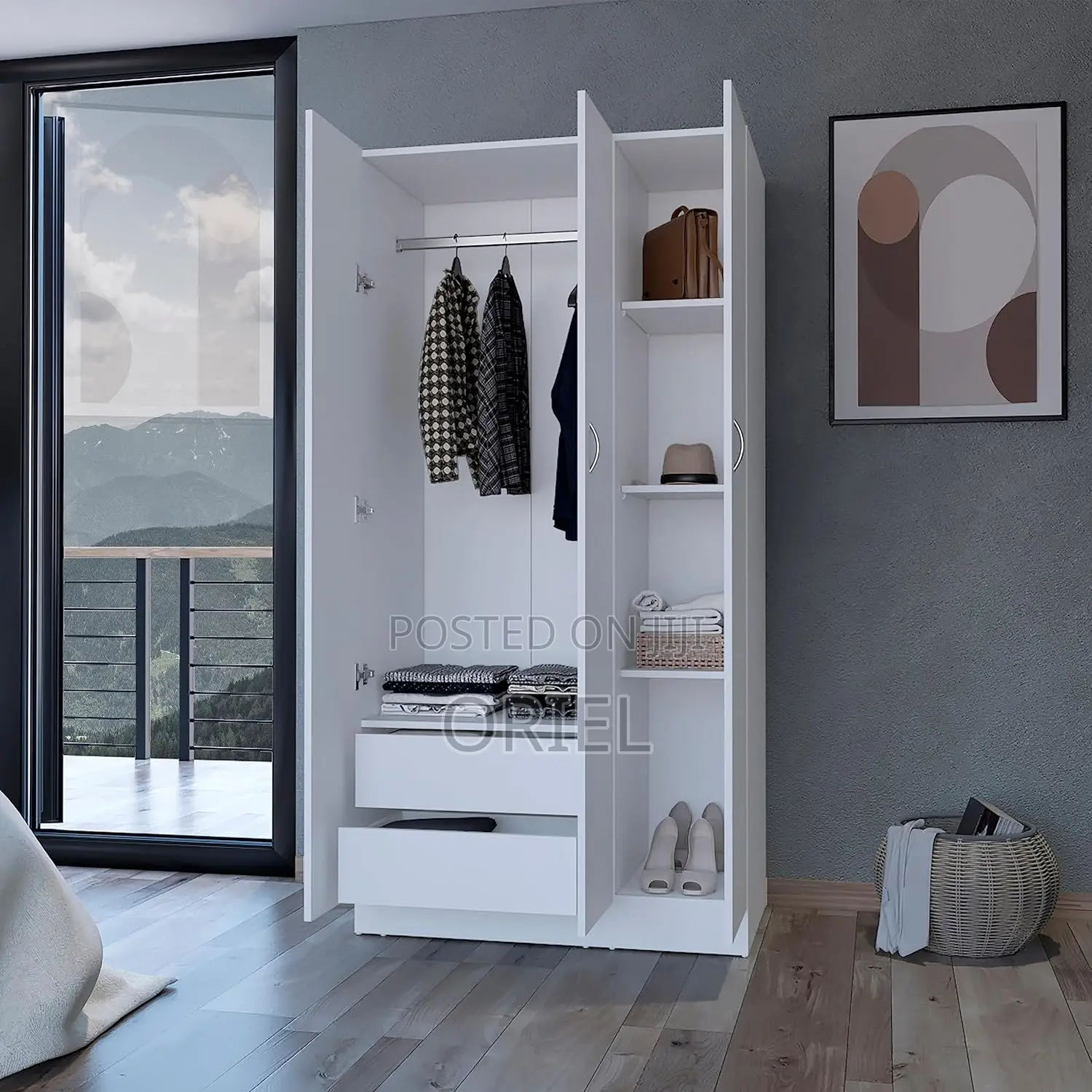 Modern Cabinet : 3-Door Wooden Wardrobe