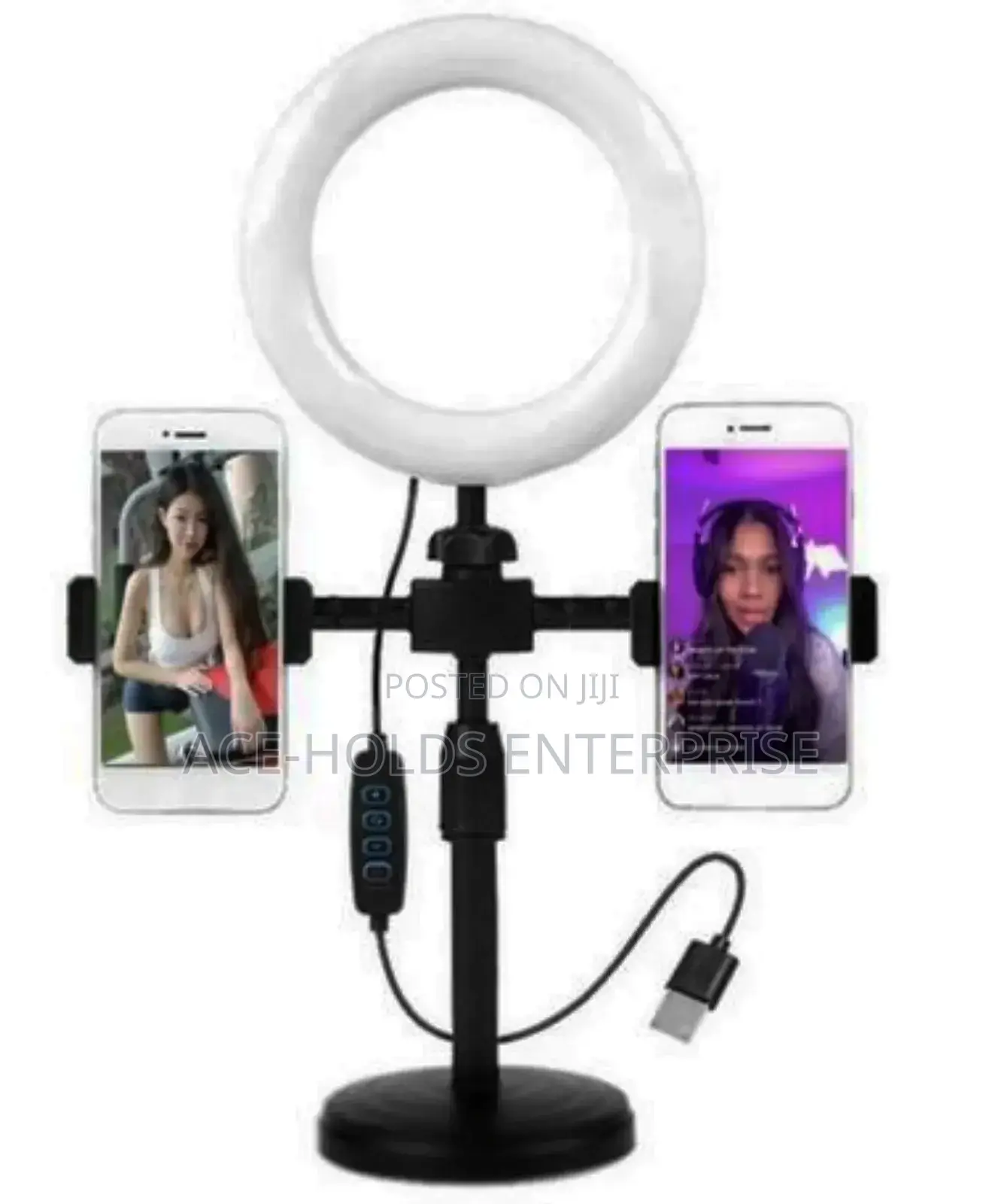 6inch Led Selfie Stand Ring Light With 3 Modes and Dual Phone Holder