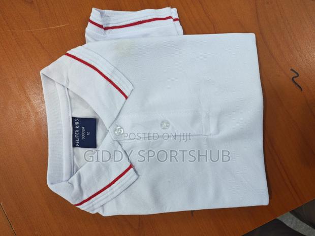 Polo Shirt With Red Stripes on the Collar and Cuffs. - thumbnail 4
