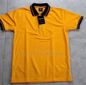 Yellow and Black Tipped Collar Polo T-Shirt.