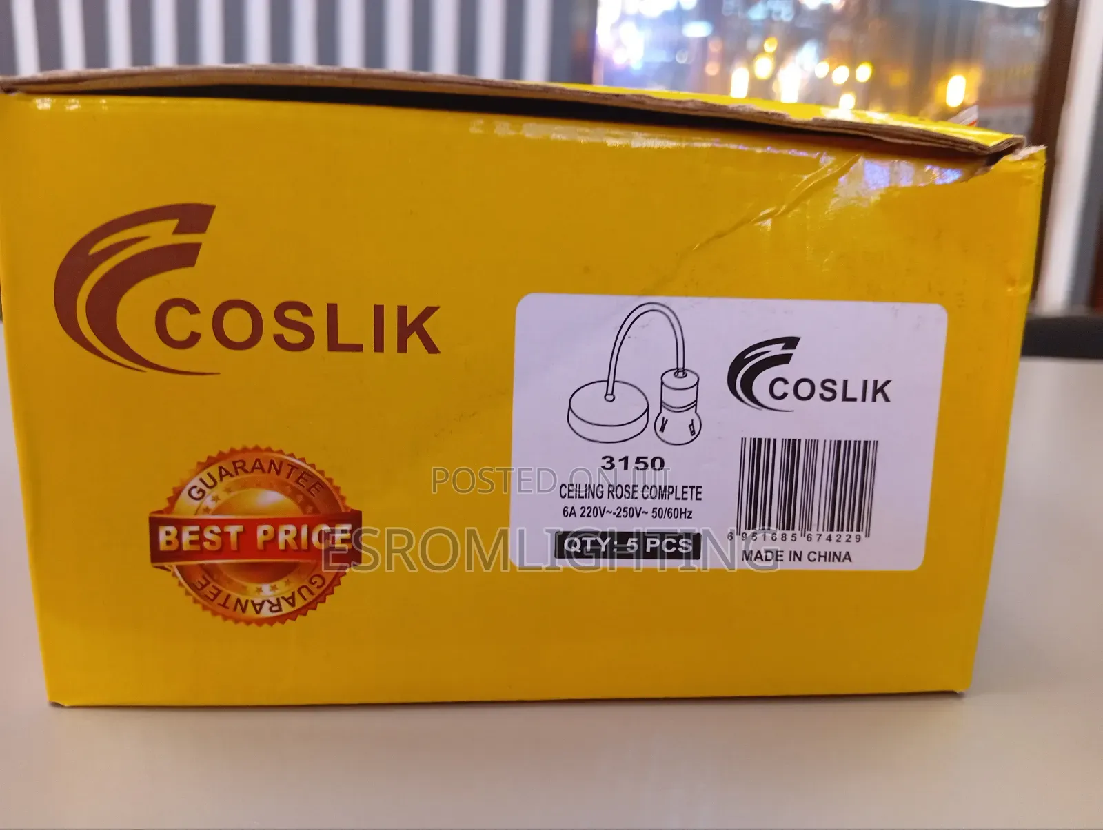 Coslik Complete Ceiling Rose