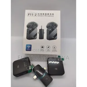 F11-2 Wireless Lavaliermicrophone With Type-C, iPhone 3.5mm Receiver
