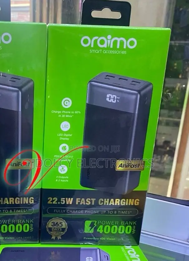 Oraimo Powerbox 400 Vision Obp-7400q 40,000mah Powerbank 22.5w