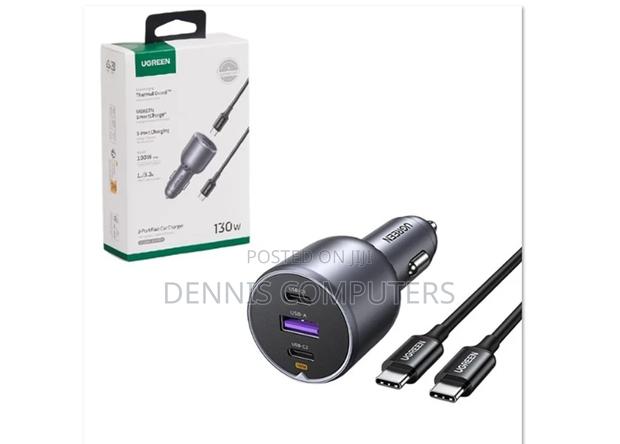 Ugreen 130w 3-port Fast Car Charger - Ec705