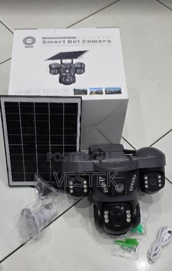 Triple Lens Solar Powered 4g Camera V380 Pro App Outdoor CCTV