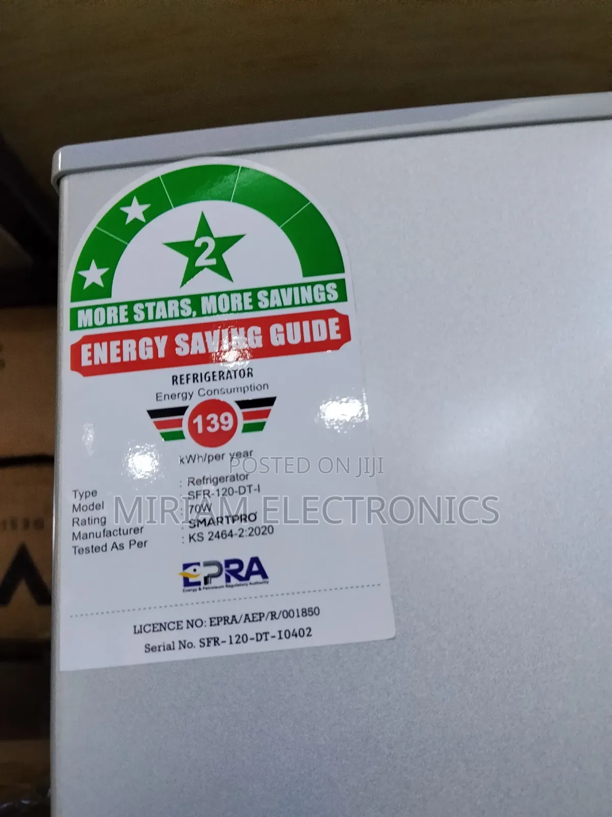 Smart Pro SFR-150dt-I Top-Mounted Defrost Fridge - 118l - Inox
