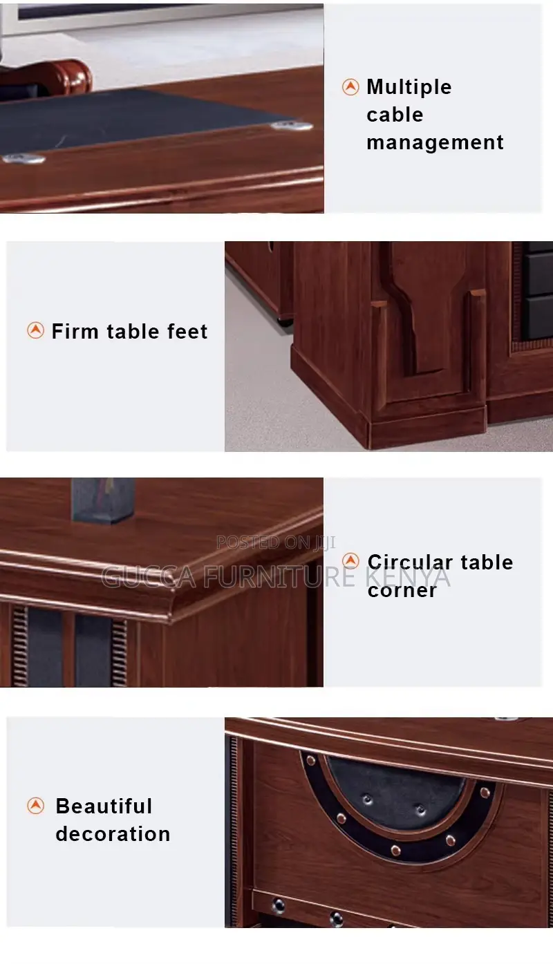 1.4 Meters Mahogany Executive L-shaped Desk